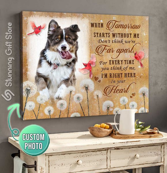 Custom Pet Memorial, Personalized Dog Memorial Gifts, Gifts To Remember A Pet, When Tomorrow Starts Without Me