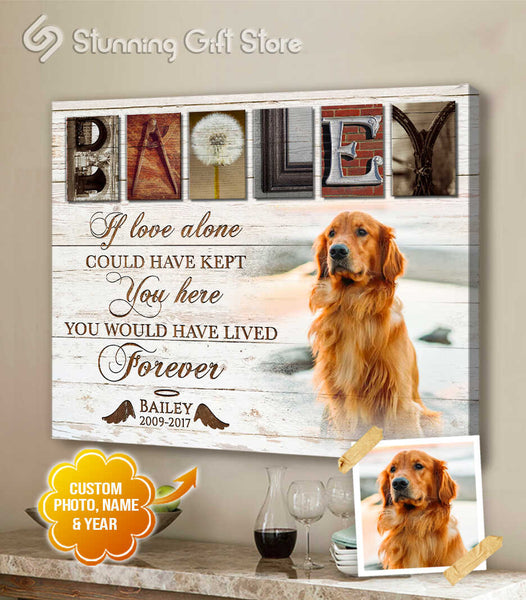Pet Memorial Photo Gifts In Memory Dog Gifts Dog Memorial Canvas If love alone could have kept you here