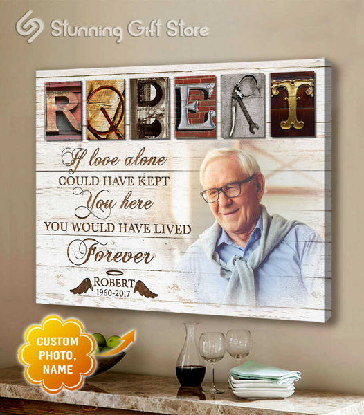 Custom Memorial Canvas Personalized Memorial Gifts With Photo Memorial Gifts If love alone could have kept you here