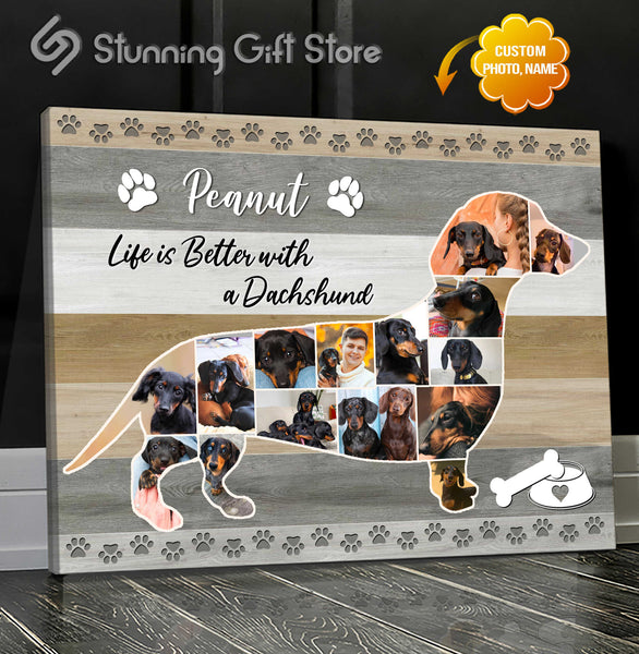Dog Photo Collage Custom Dog Photo Canvas Dog Canvas Custom Personalized Gifts For Dog Lovers