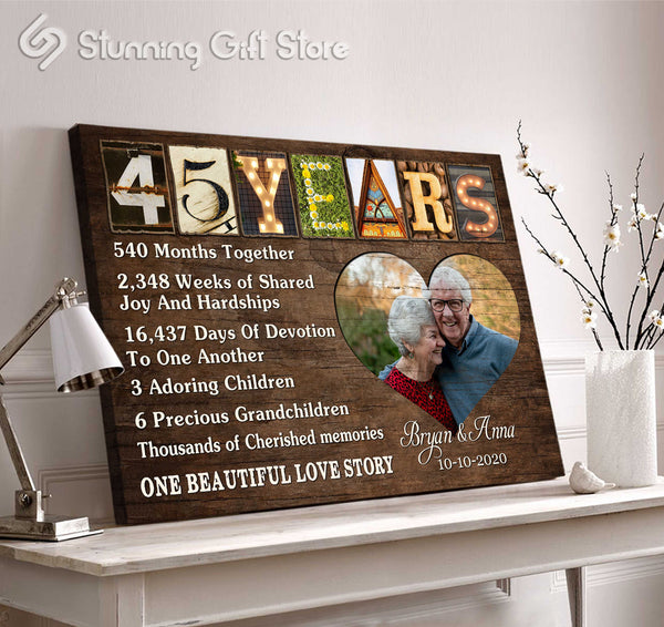 45th Anniversary Gift For Parents, 45 Years Wedding Anniversary Gift, 35th Anniversary Wedding Gifts