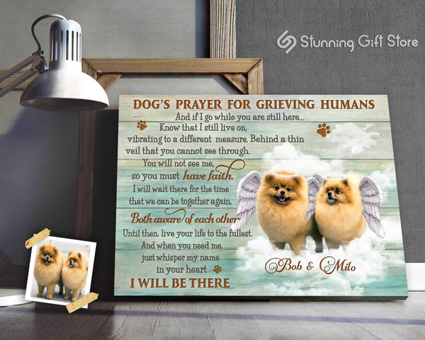 Custom Pet Memorial Dog With Wings Personalized Dog Memorial Gifts Dog's Prayer