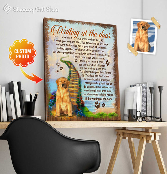 Custom Pet Memorial, Personalized Dog Memorial Gifts, Gifts To Remember A Pet, Waiting At The Door Sign