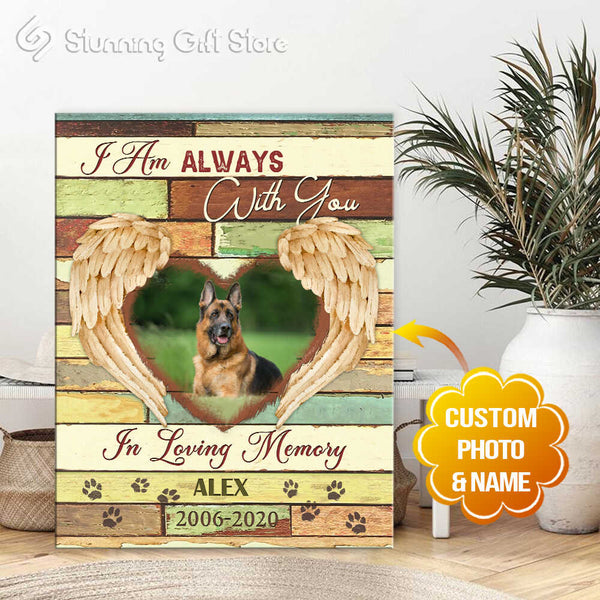 Dog Picture On Canvas Pet Angel Wings Custom Pet Photo Gifts
