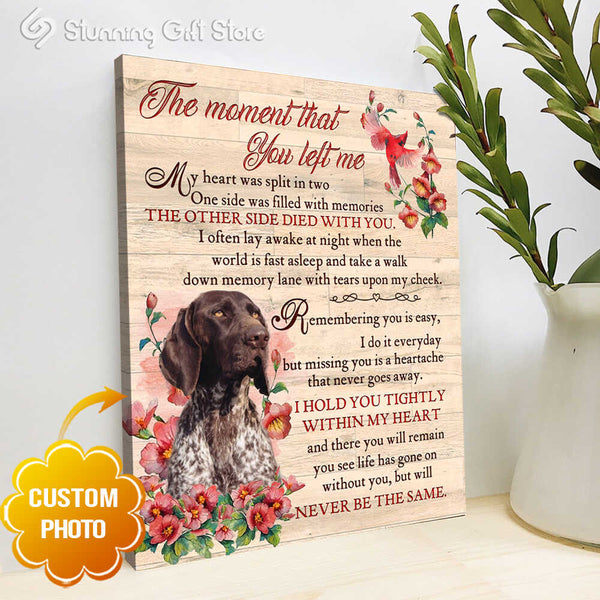 Pet Memorial Photo Gifts In Memory Dog Gifts Dog Memorial Canvas The Moment That You Left Me