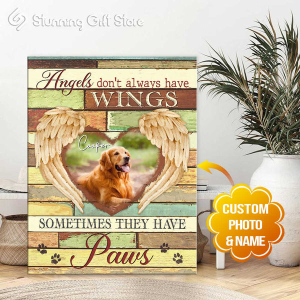 Dog Memorial Photo Dog With Angel Wings Pet Sympathy Gifts