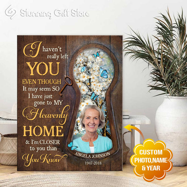 Custom Memorial Canvas Personalized Memorial Gifts With Photo Butterfly Memorial Gifts I Haven't Really Left You