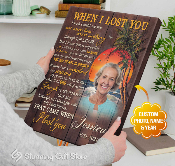 Memorial Canvas Picture Personalized Photo Memorial Gifts When I Lost You Poem