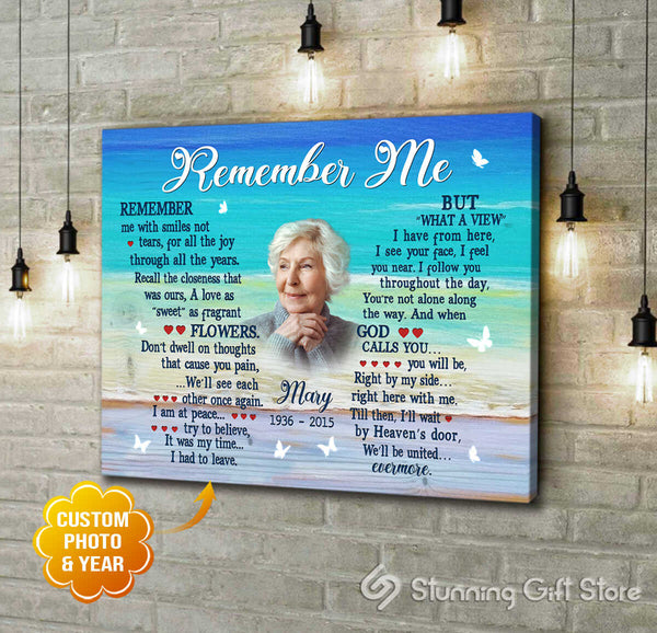 Memorial Canvas Picture, Personalized Photo Memorial Gifts, Memorial Canvas For Mom