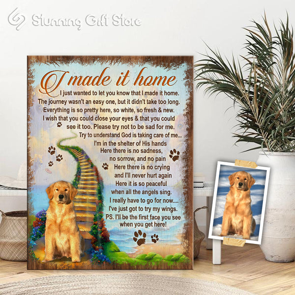 Custom Pet Photo Memorial  Custom Dog Wall Art Personalized Dog Canvas I Made It Home Gift Ideas For Loss of Pet