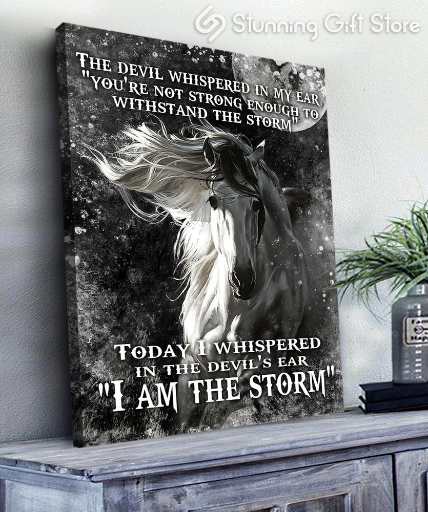 Christian Wall Art Horse Canvas I am the storm Wall Art Gift Idea for Christian-Canvas Prints-16x20 inches-Stunning Gift Store