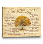 In Loving Memory Gift, A Fallen Limb Poem Memorial Canvas, Yellow Tree Wall Art-Canvas Print-Wrapped Canvas-16x20 inches-Stunning Gift Store