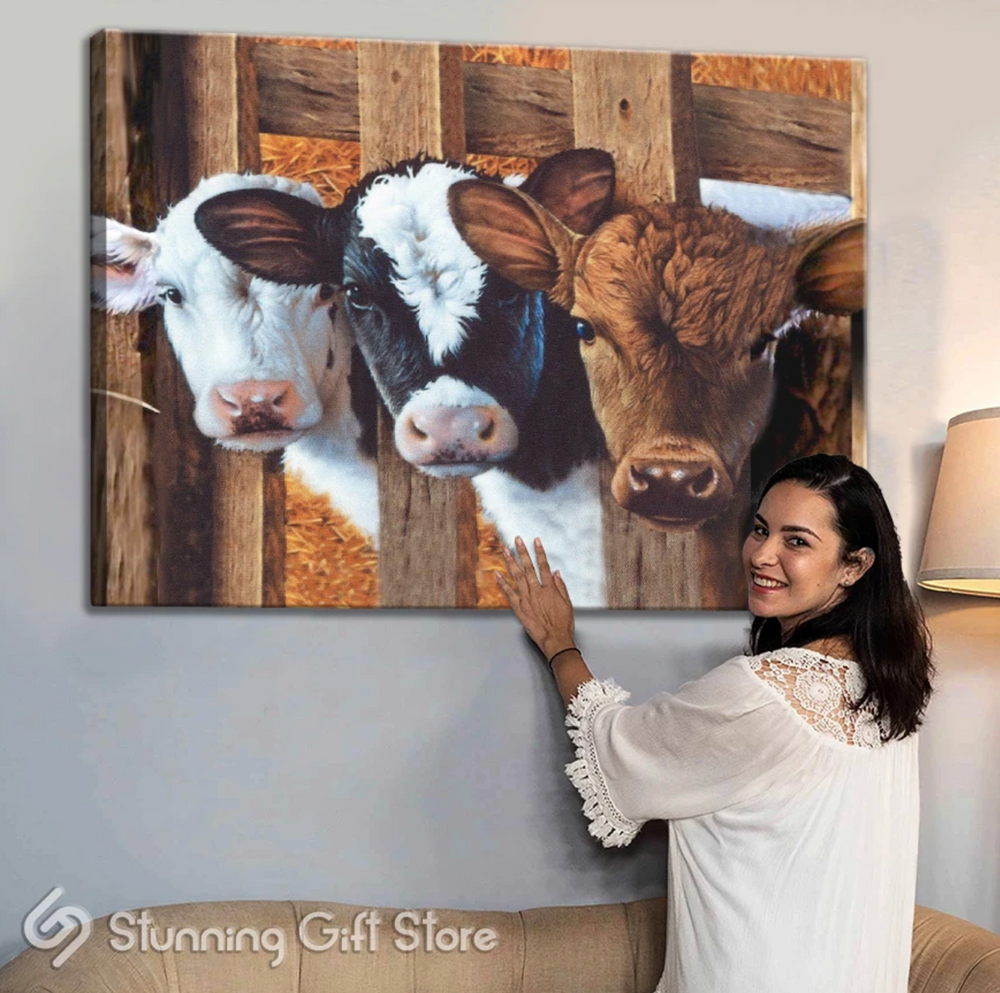 
            
                Load image into Gallery viewer, Cows Canvas Farmhouse Wall Art Farm Decor-Canvas Prints-Stunning Gift Store
            
        