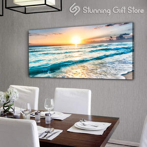 Bathroom Wall Decor, Bedroom Sign, Living room Big Canvas Print, Sunrise Wall art-Big Canvas Print-Wrapped Canvas-20x40 inches-Stunning Gift Store