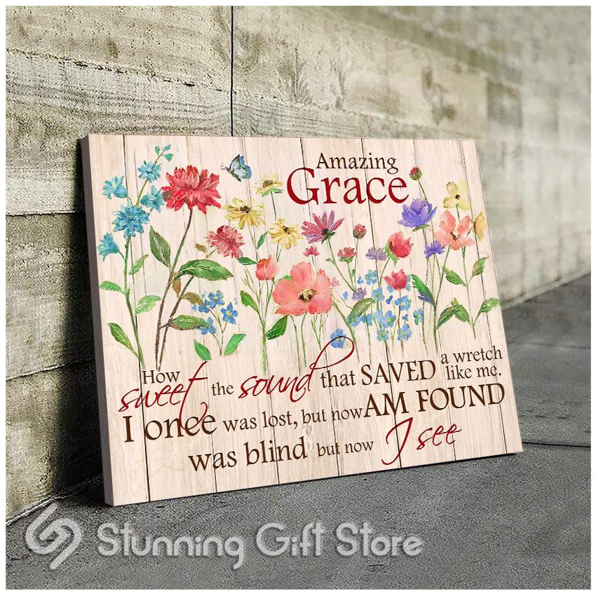 
            
                Load image into Gallery viewer, Christian Wall Art Flower Canvas Amazing Grace Ver2 Wall Art Decor-Canvas Prints-11x14 inches-Stunning Gift Store
            
        