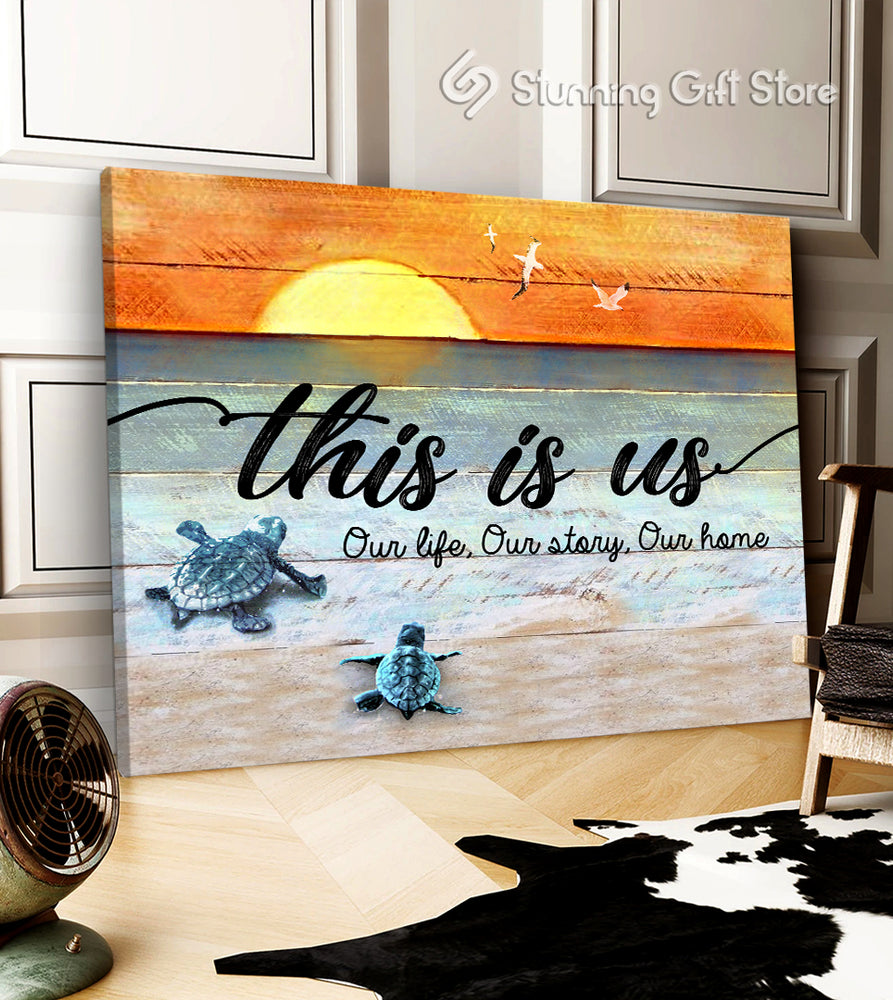
            
                Load image into Gallery viewer, Stunning Gift Sea Turtle Beach Ocean Canvas This is us Wall Art Gift Idea for Beach Lover-Canvas Prints-24x30 inches 🔥Best Seller🔥-Stunning Gift Store
            
        