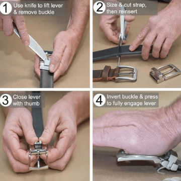 Removable Buckle and Trim-to-Fit Belt Instructions