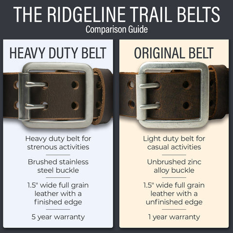 Ridgeline Trail Comparison Chart: Original vs. Heavy Duty