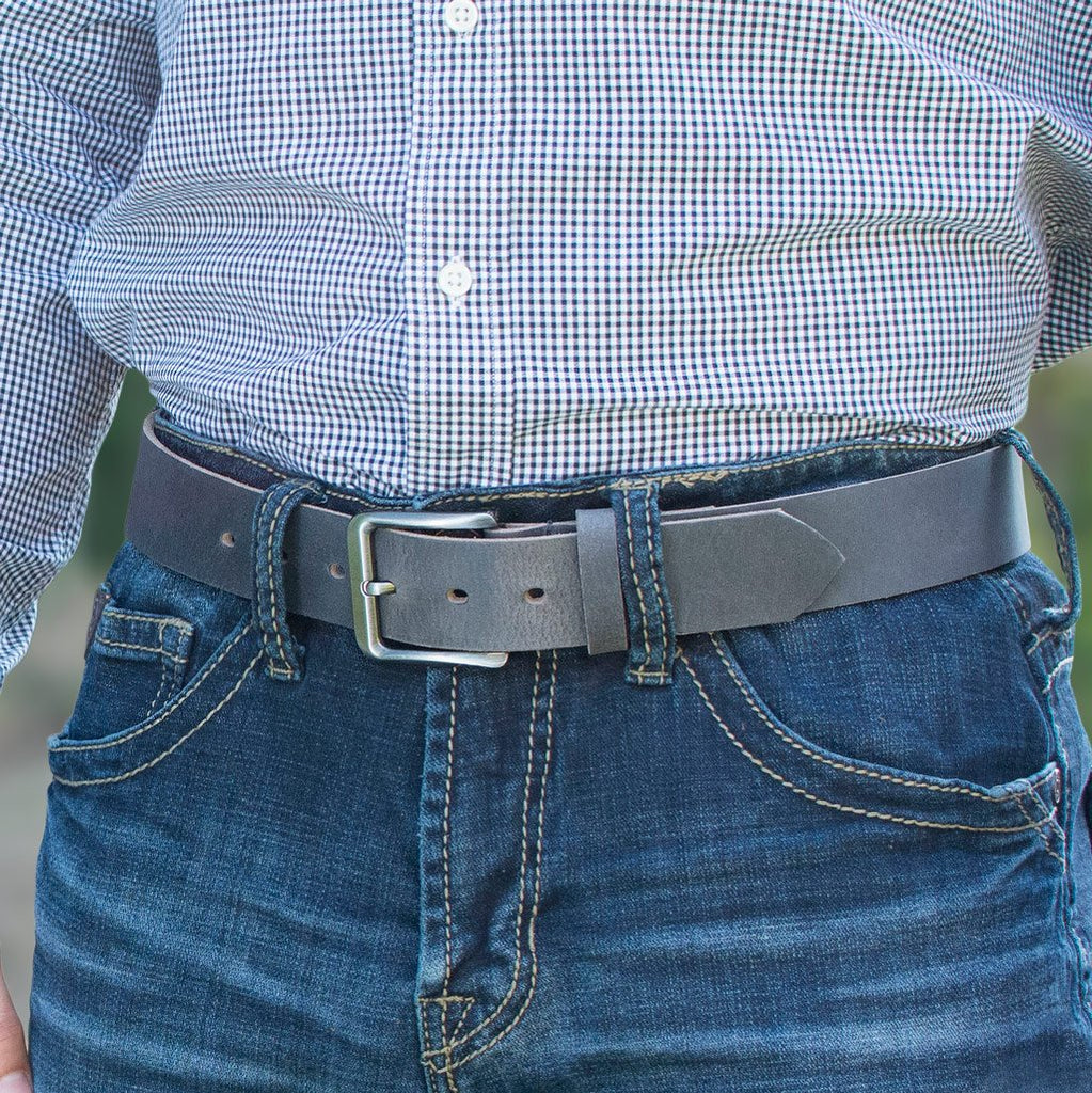 Made in USA | Smoky Mountain Gray Distressed Leather Belt | Big & Tall ...