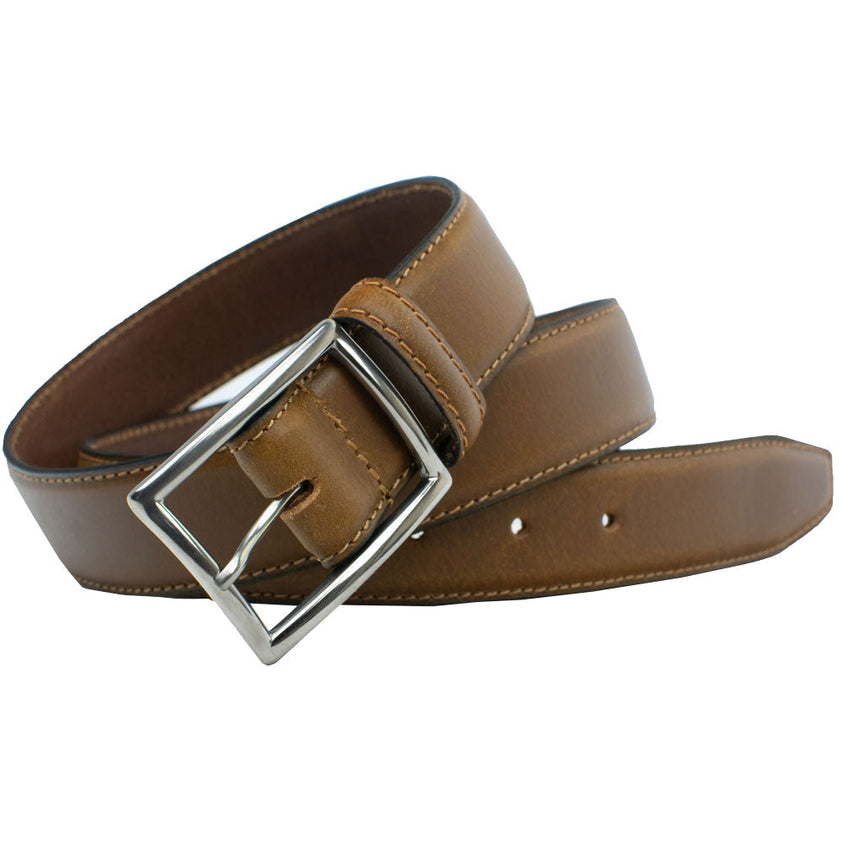 The Entrepreneur Titanium Belt | Tan Leather Belt by Nickel Smart ...