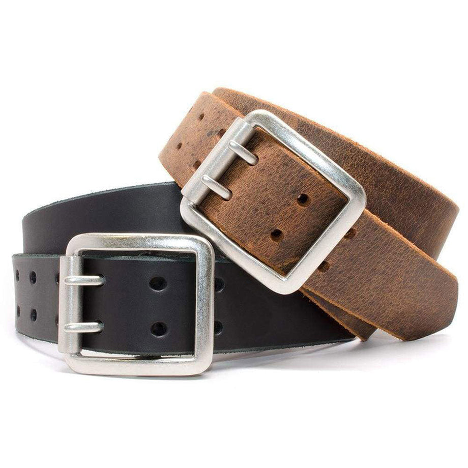 Nickel Free Women's Belts -- Ashe and Avery Belt Set 44 inch / Black and Brown / Zinc Alloy/Leather