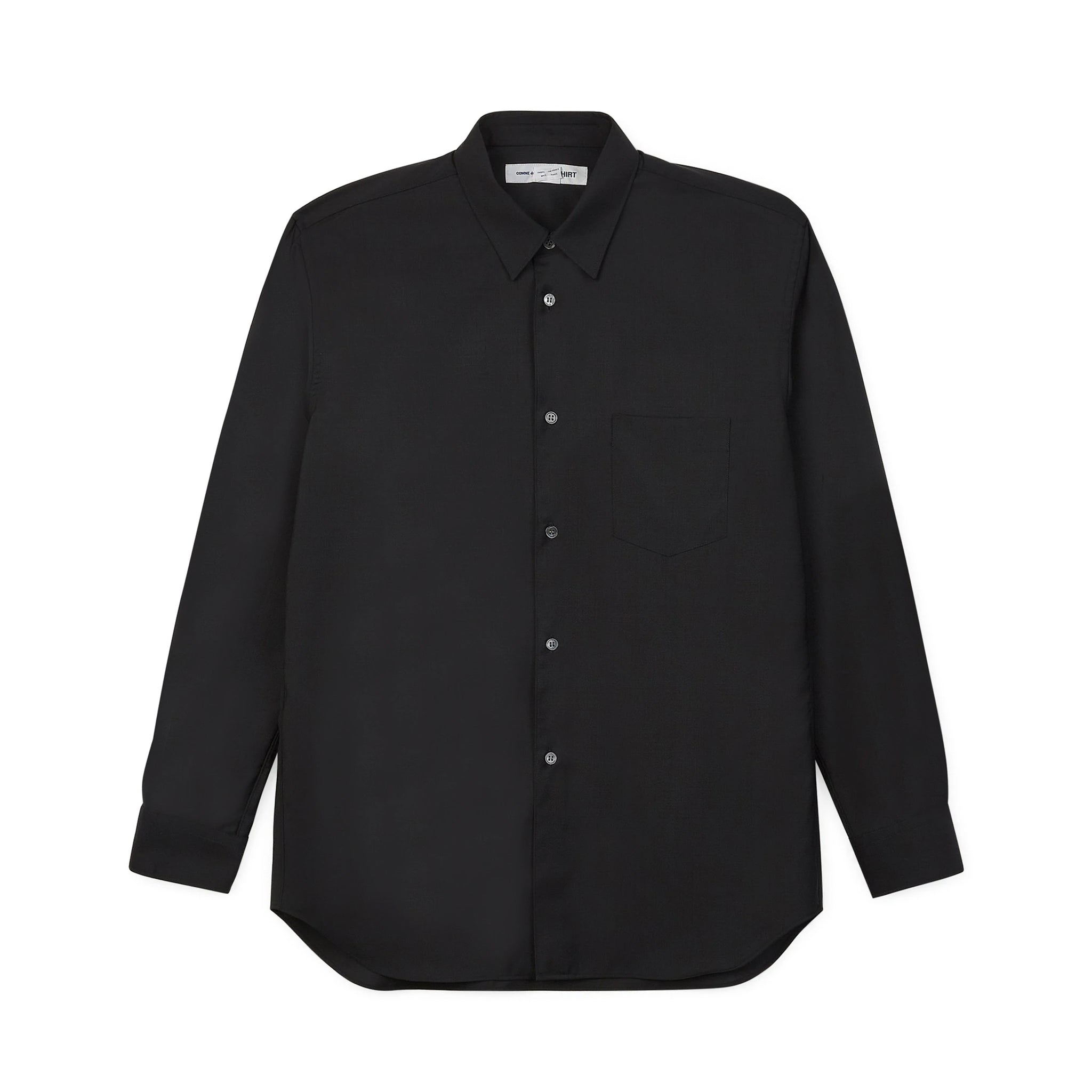 SHIRT FOREVER Wool Pullover Black with Navy Contrast Lower Sleeve 