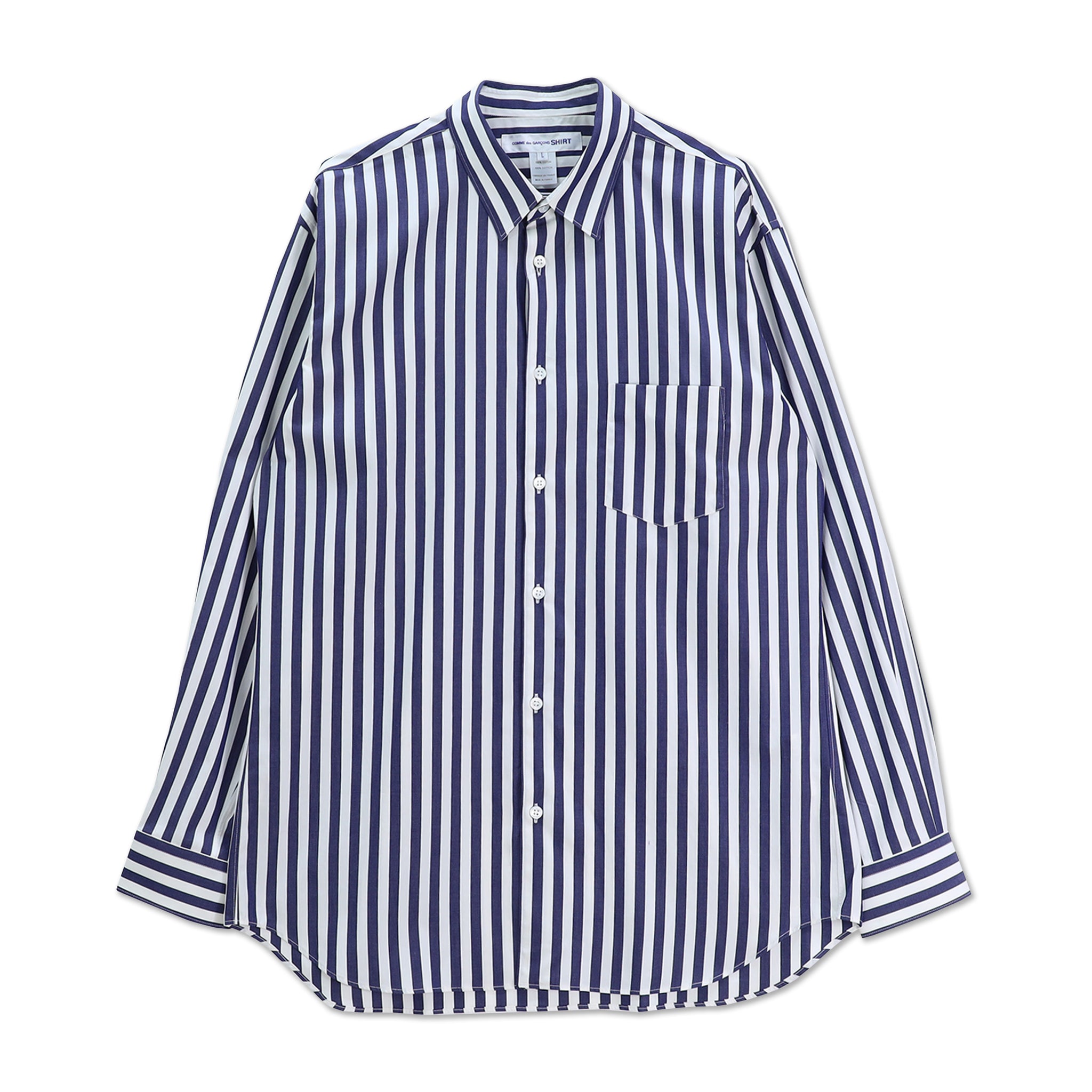 SHIRT FOREVER Yarn Dyed Blue Stripe Shirt Mix 2 – COMME des 