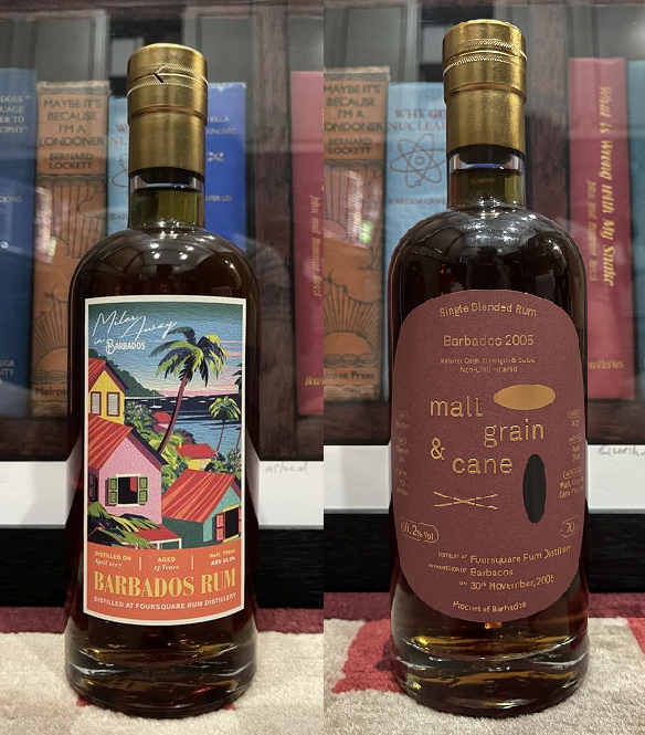 Review] Two Local Foursquares: Malt, Grain and Cane (MG&C) Foursquare 2005  (15 years) & Barbados Rum 2007 for Malt Grain Cane & Miles Whisky Bar (13  years) – 88 Bamboo