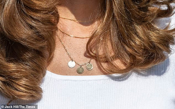 kate middleton wearing children's initials letter necklace
