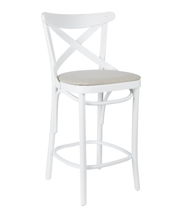 white cross back counter stool