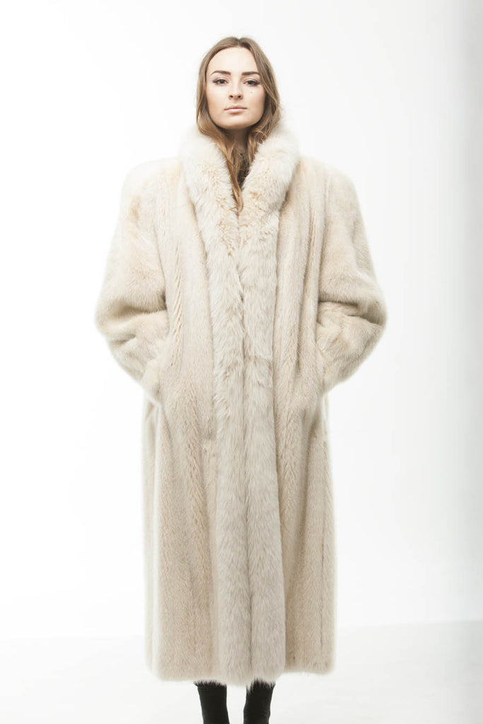 white full length coat