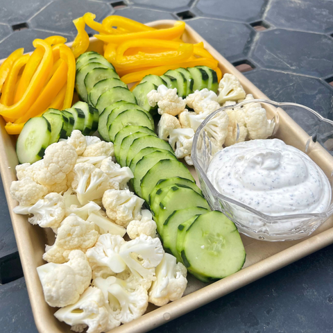 Vegetable Dip with sliced veggies