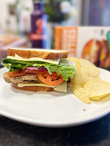 Vegan Deli Sandwich using Shroomeats