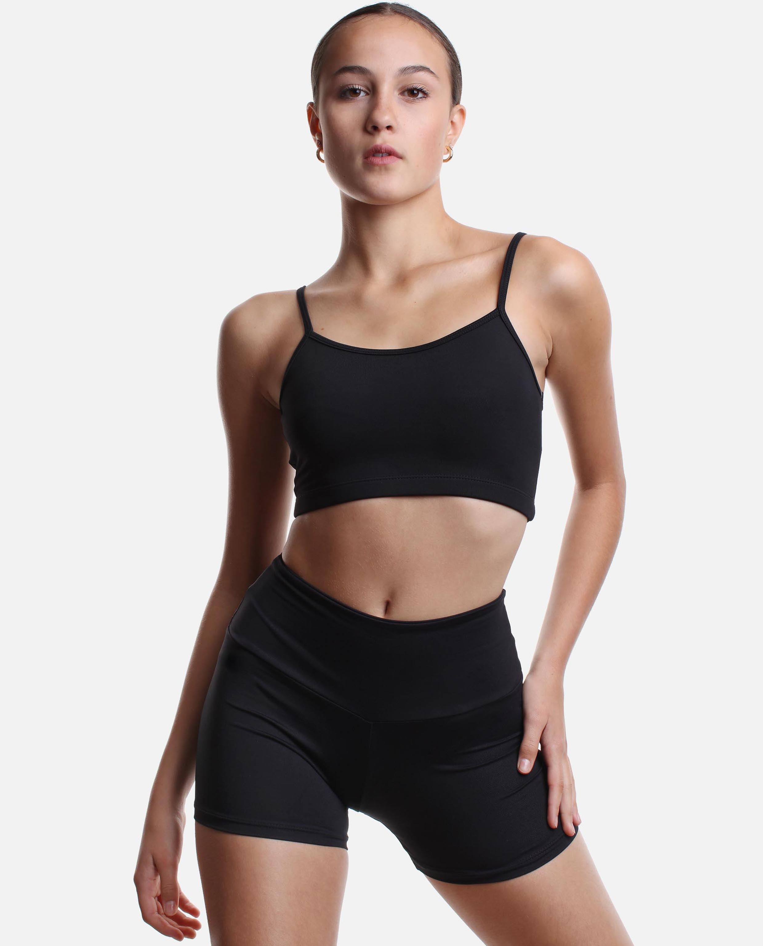 Long Sleeve Crop Top, Black F15284 - Trinys Activewear UK