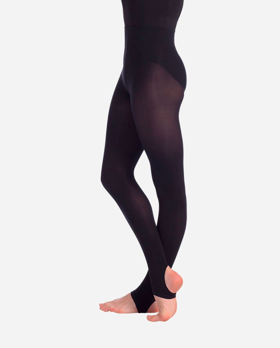 Black Shiny Lycra Stirrup Dance Gym Leggings Modern Tap Girls Age 3-11 UK  Stock