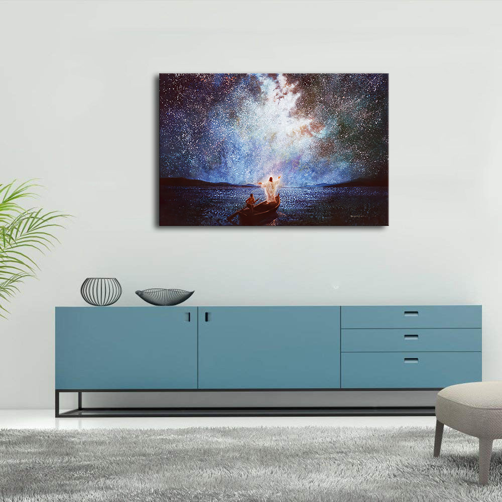 Canvas Wall Art | Jesus Christ Calm and Stars Canvas Prints Framed