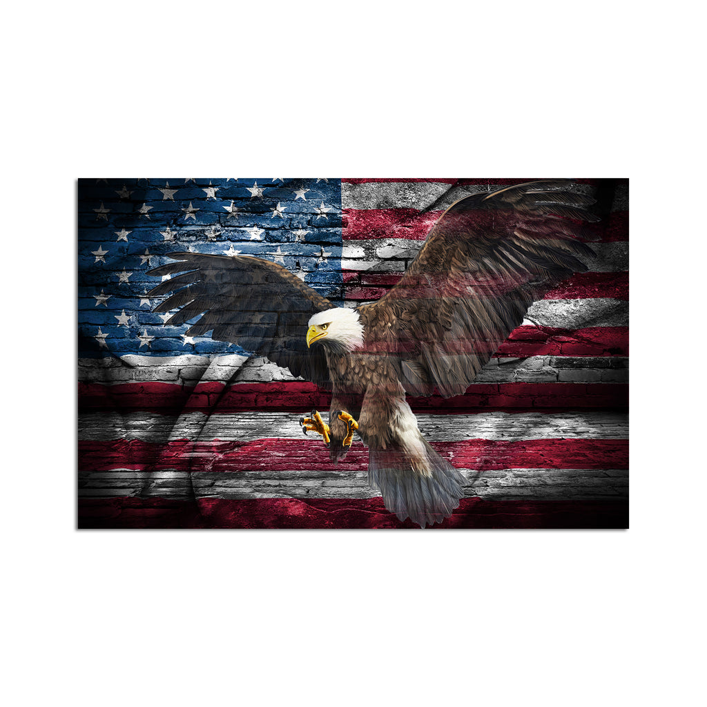 Canvas Wall Art | American Flag & An Eagle Canvas Prints Framed Ready to Hang