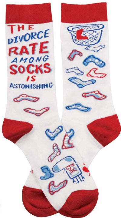 The Divorce Rate Among Socks Is Astonishing Funny Novelty Socks with Cool Design, Bold/Crazy/Unique/Quirky Dress Socks