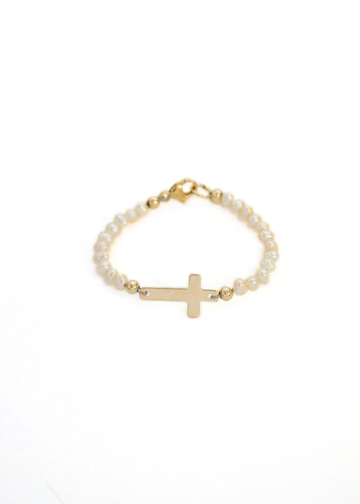 14k Solid Gold Serene Pearl Bracelet – by charlotte