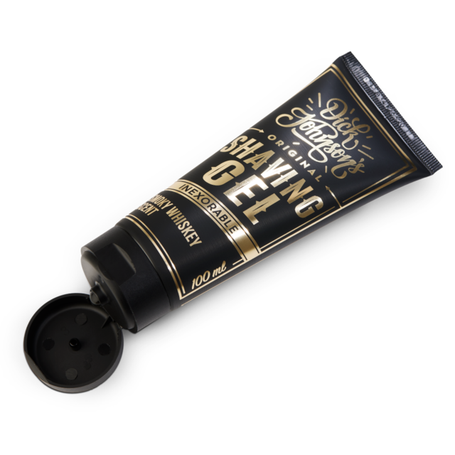 Se Dick Johnson Inexorable Shaving Gel - Smokey Whiskey Duft (NYHED!) hos Klunke Voks