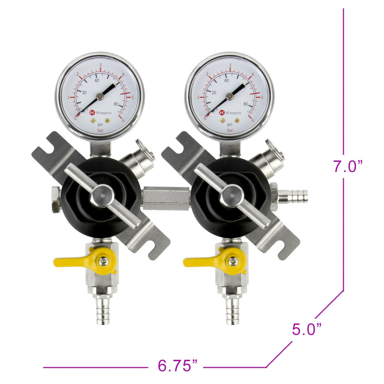 Elite Series Double Gauge Two Product CO2 Regulator - Kegco