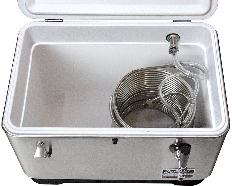 American Beverage 1 Faucet Beer Jockey Box 120' Coil Cooler 48 Qt. | Blue