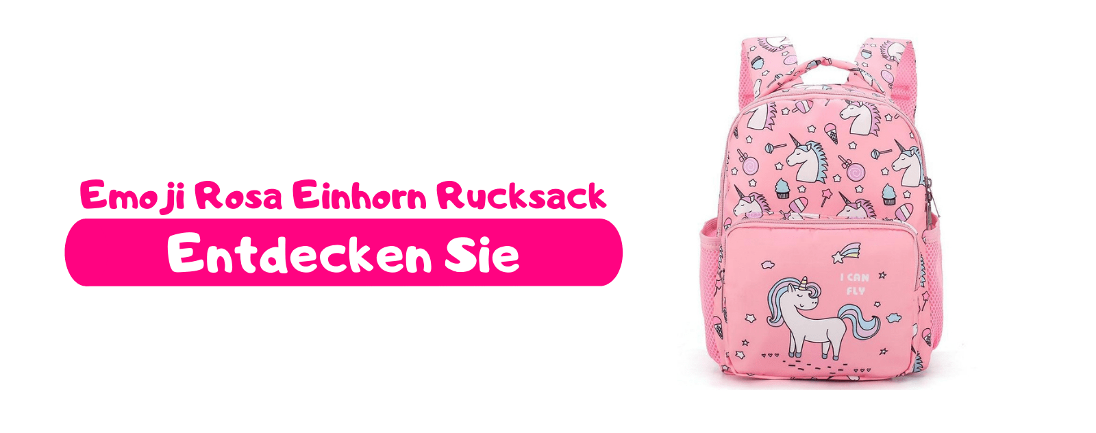 Emoji Rosa Einhorn Rucksack