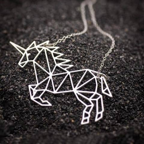 Einhorn-Kette Origami-Schmuck