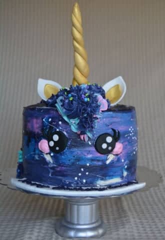 Blauer Einhorn-Kuchen