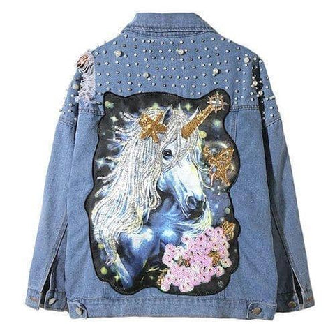 Jacke Frau Einhorn Blau