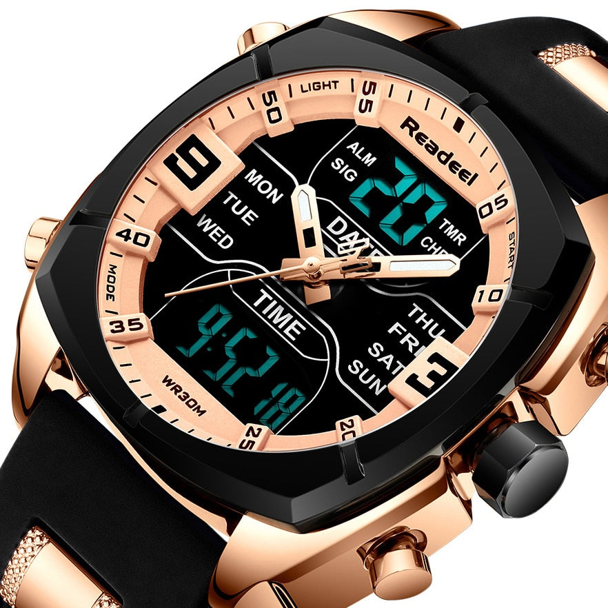 腕時計メンズおすすめ人気ブランドrelogios Masculinos電池機械式アナログデジタル 調節ベルト ぶろっこり