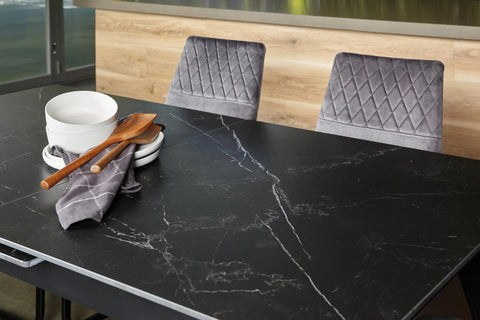 Matte Black Ceramic 2m Rectangular Extension Dining Table