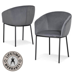 Alvie | Modern Grey Velvet Dining Chairs