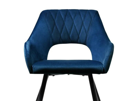 Blue Velvet Dining Chairs with arms